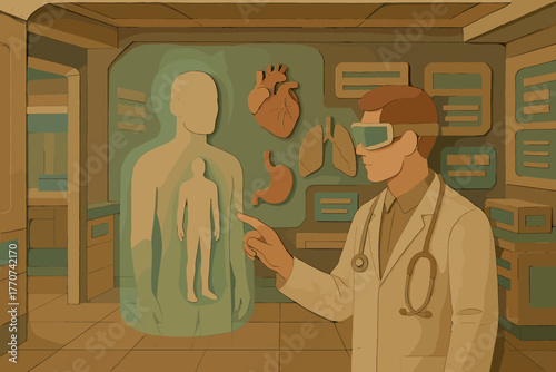 Numbers lights icon interface no panels futuristic medical surfaces vector symmetry