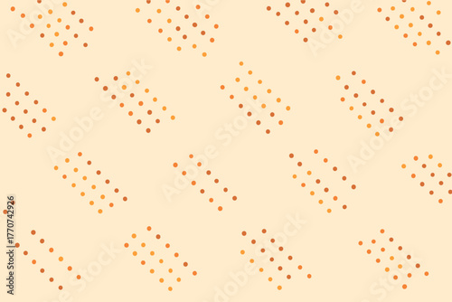 Cohesive dot clusters vector no icon arranged typography abstract minimal labels warm