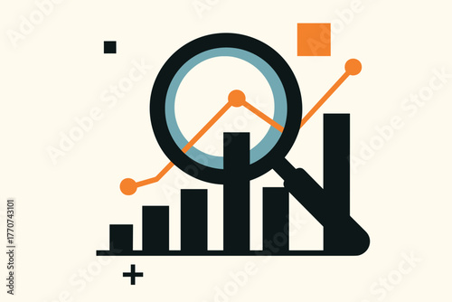Bar icon geometry analytics visualization white minimalism glass data design vector cyrillic