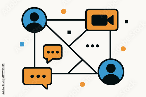 Abstract network typography marks calls symbols icon bubbles style palette digital no