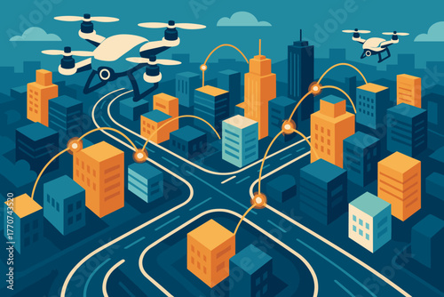 Roads icon numbers aerial vector style captions smart no city bold full