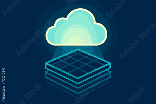 Geometry full data no illustration cloud vector negative architecture punctuation icon bold