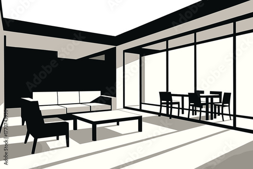 Modern icon minimalism background vector furniture light composition balanced professional geometric strong