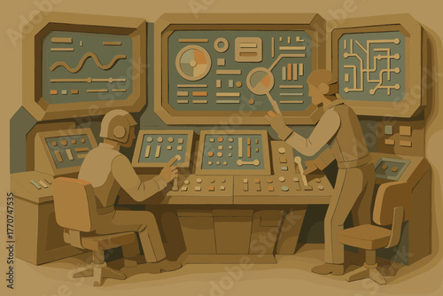 Retro no icon chrome operations flat symmetry speech vintage negative futuristic bubbles