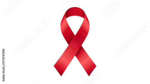 Symbol of hope and awareness bright red ribbon signifies support for critical causes and global campaigns