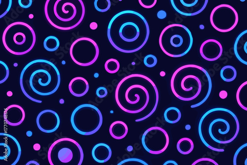 Negative vector neon characters icon cohesive purple no illustration speech patterns spiral