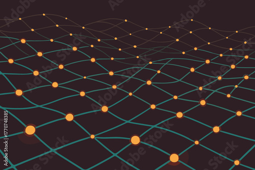 Forming marks icon mesh vector bubbles cyber lattice modern text no neon