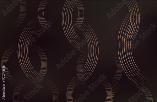 Premium background design with mocha mousse line pattern (texture) in luxury pastel colour. Abstract horizontal vector template for business banner.dark brown background with golden brown circles. 