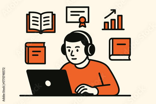 Digital vector no focused palette learning labels emojis speech icon white