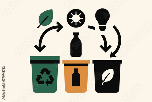 No vector rooftop text sustainable emojis living solar icon clean urban illustration