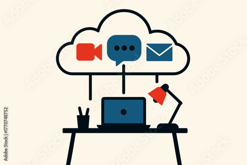 Geometric icon abstract shapes interface vector no white workspace hovering cloud any