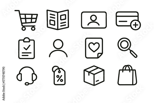 Copyrighted shopping commerce logos vector no minimalist do account gradients icon e