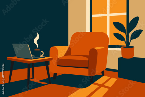 Retreat sunlight minimalist through coffee punctuation vector icon no emojis home chinese