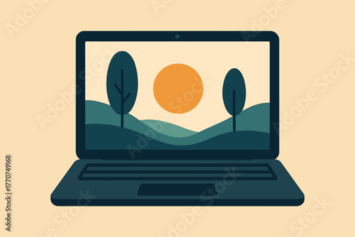 Peace characters minimalism no tranquility technology vector digital instead laptop icon labels