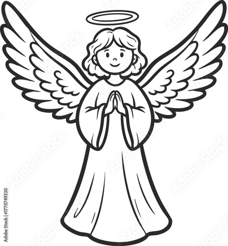 Christmas angel vector illustration 