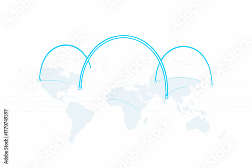 Vector between futuristic bridges dots abstract balanced minimal smooth icon minimalist color