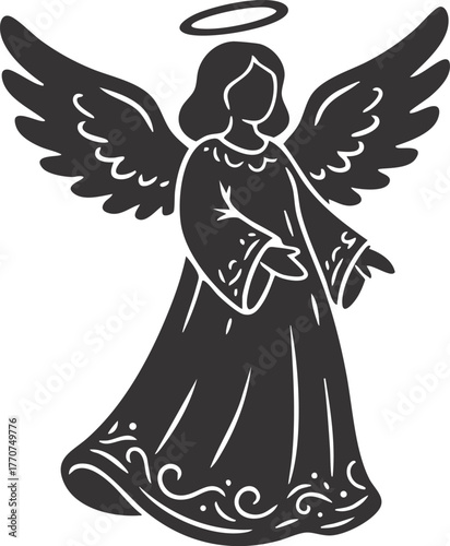 Christmas angel vector illustration 