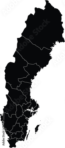 Vector Map of Sweden with Counties
