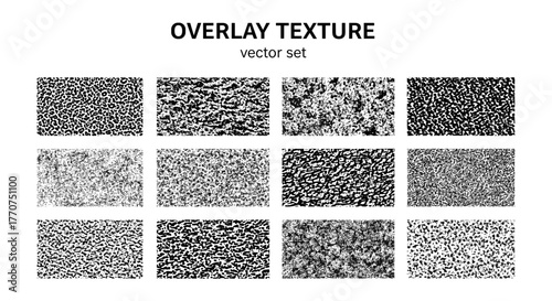 Vector  collection of twelve square images showing various black and gray overlay textures designs