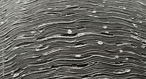 Vector  close up view of layered wavy lines with droplets creating an abstract textured surface art