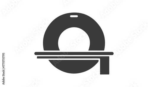 Simple silhouette icon of a toilet seat and bowl