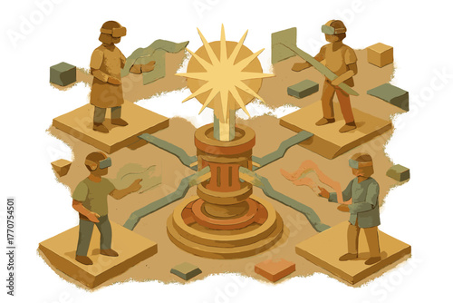 Surfaces shapes flat vector technology icon to advanced floating holographic energy cosmic