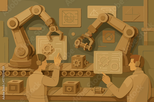 Neon surfaces emojis cyrillic technology robot vector labels shapes style no assembly