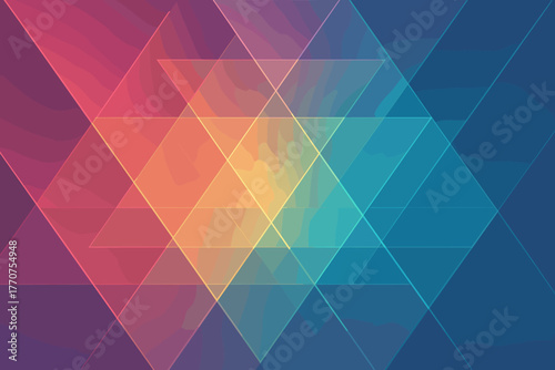 Neon chinese prism typography translucent no letters vector negative text geometric gradient