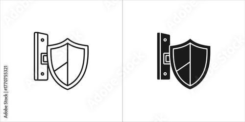 Shield icon, protection and security symbol concept design