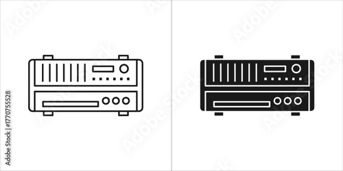 Black and grey server icon data storage vector illustration