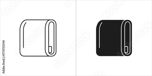 Minimalist icon of a rolled towel, symbolizing cleanliness and comfort