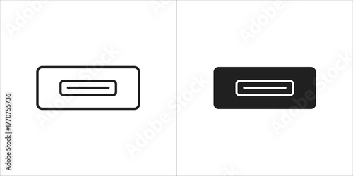 Set of usb type c port icon connector sign symbol