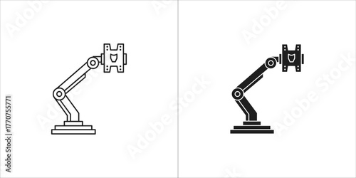 Monitor arm icon in outline and glyph style