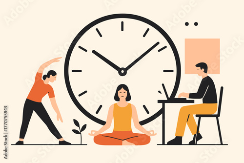 Large time labels clock vector efficient minimalism captions icon chinese emojis negative