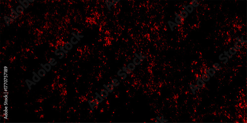 Decorative red panoramic background texture and best free red grunge design assets. Red granite tiles floor on red background. Dirty rustic fire red texture. Dark grunge textured red concrete wall