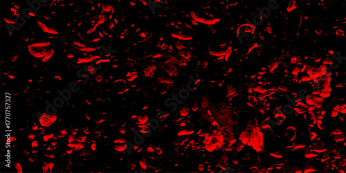 Decorative red panoramic background texture and best free red grunge design assets. Red granite tiles floor on red background. Dirty rustic fire red texture. Dark grunge textured red concrete wall