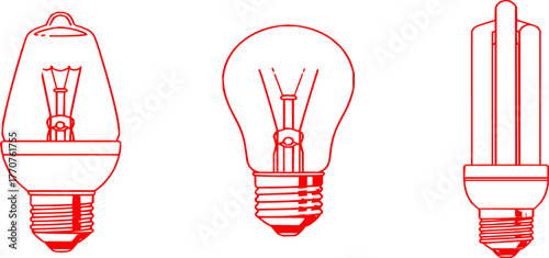 Halogen bulb color vector set icon. Illustration of isolated color icon halogen of light lamp. Isolated set electric and fluorescent bulb.
