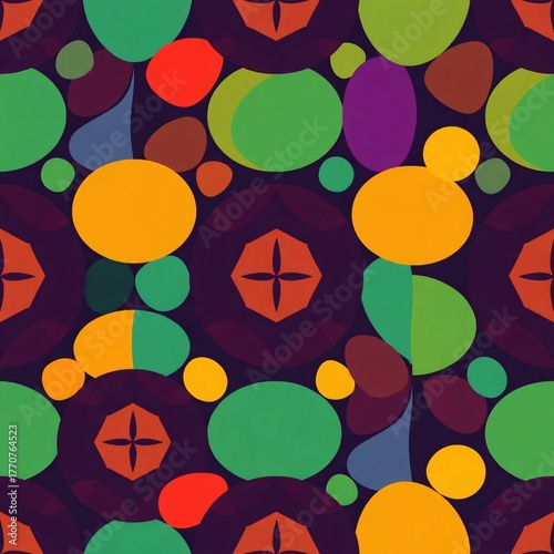 Geometric Kaleidoscope of Colour: A vibrant kaleidoscope of abstract geometric shapes bursts with a symphony of colours, creating a mesmerizing pattern.