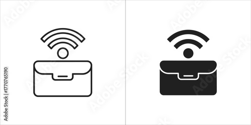 Ticket icon in outline and solid black