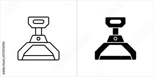 Video player icon stack, outline and solid fill