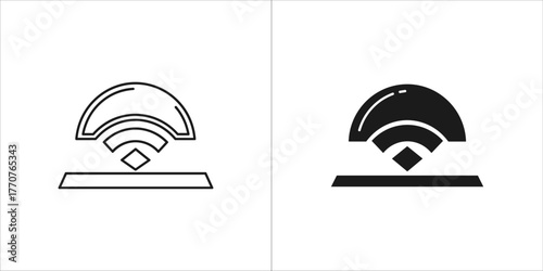 Wifi signal icon in outline and glyph style for web design