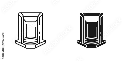 Minimalist smart home hub icon for modern technology concept