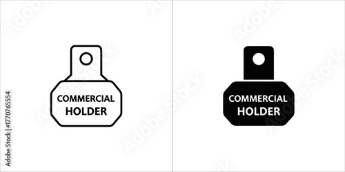 Commercial holder icon in black and white, representing business and industry
