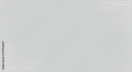 Gray halftone background with dotted edge gradients on corners