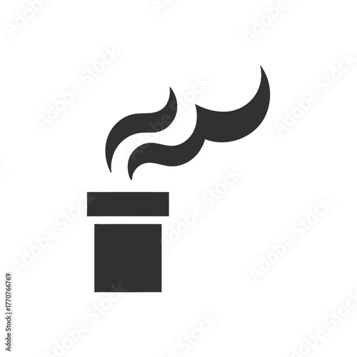 Chimney smoke Icon on White Background Vector Art Illustration on white background.
