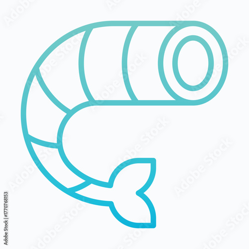 Shrimp Prawn Icon — Isolated Lineal Gradient Style Vector Icon