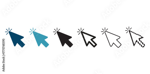 Mouse Cursor icon illustration vector symbol set, Click Pointer and Arrow Symbol Vector Design