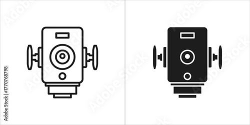 Security camera icon in line and glyph style for surveillance