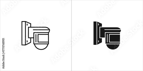 Black and white motion sensor light for security