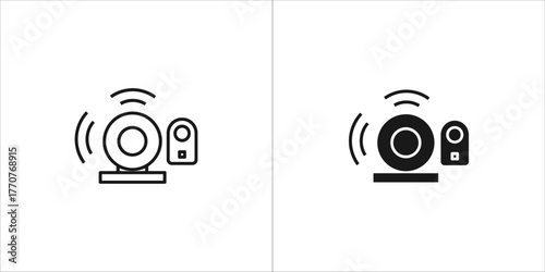 Black and white smart speaker for home automation